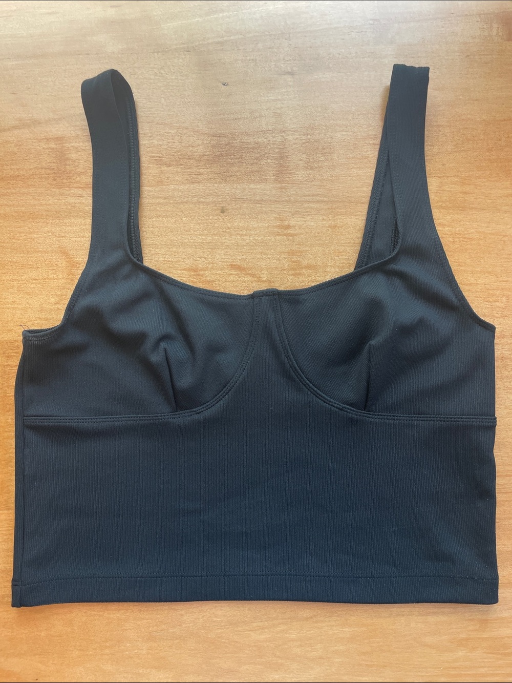 Aritzia Wilfred Longline Crop Bralette Black Size Medium